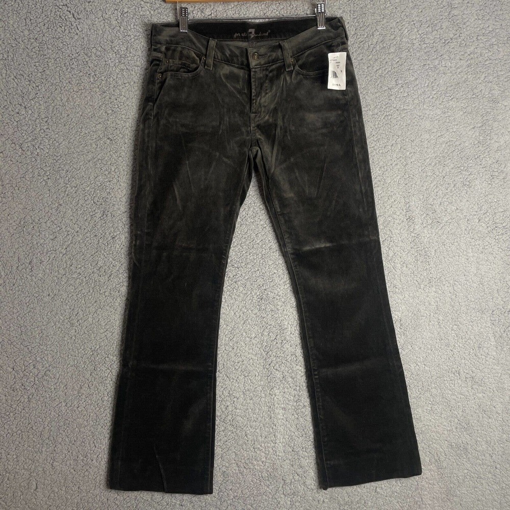 7 For All Mankind women's Gray VELOUR jeans size 28 GUC USA STYLE UO75340S-340S